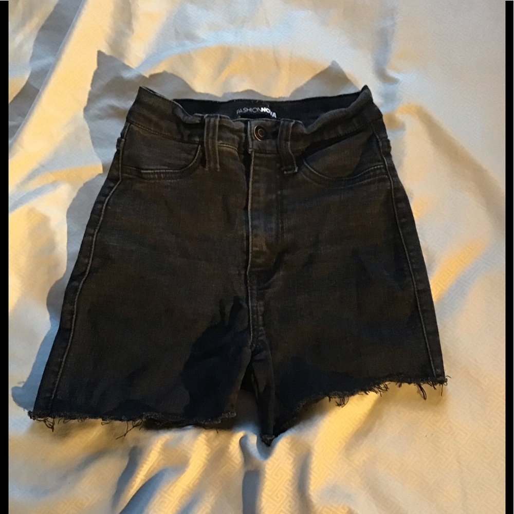 COPY - Fashion Nova black denim shorts